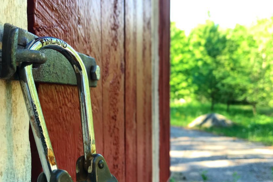 Finland lock on shed door